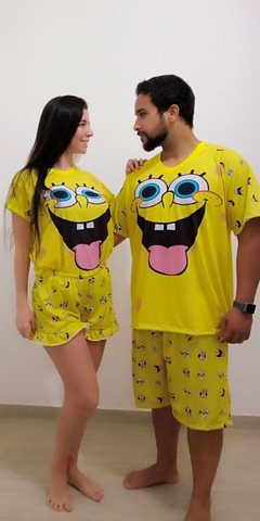 Pijama Curto Feminino Bob Esponja (adulto Infantil) - comprar online
