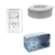 Llave de luz armada Richi línea Quantum blanco Pack 5 unidades + 5 cajas de embutir rectangulares + caño corrugado Liviano. La Italiana Materiales