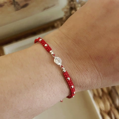 PULSERA MACRAMÉ ROJO