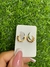 BRINCO ARGOLINHA DE ZIRCONIA E CORACAO - BANHADO EM OURO Cor:CRISTAL