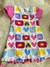 Vestido Pompom corações manga rosa - comprar online