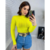 Blusinha Cropped Tricot Modal com Tranças Feminina - loja online
