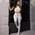 Conjunto Cropped e Calça Canelado 3D Com Ziper Feminino