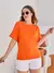 Blusa Feminina Básico Manga Curta Tecido Bem Elástico Moda Plus Size - comprar online