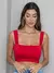 Blusa Cropped Alça Larga Grossa Duplo Suplex Decote Reto Feminina - loja online