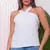 Blusa Feminina Regata Gola Transpassada Tecido Duna