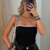 Body Feminino Tomara que caia com Bojo Bicolor