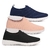 Kit 3 Pares Tênis Meia NOPÉ Azul, Rosa e Preto