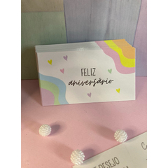 Cartão Tag Feliz Aniversário - 9x5cm - Pronta entrega - 25/50/100 unidades - comprar online