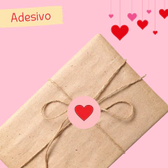 25 unid Adesivos Feliz Dia dos Namorados - Coração