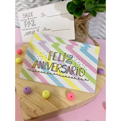 Imagem do Cartão Tag Feliz Aniversário - 9x5cm - Pronta entrega - 25/50/100 unidades