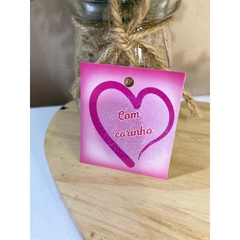 Mini tag para Presente - Com Carinho - 5x4,5cm - Pronta entrega - 50/100 unidades