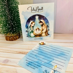 Cartões de Natal - Presépio - 9x10cm - Pronta entrega - 25/50/100 unidades - Tag pra mim
