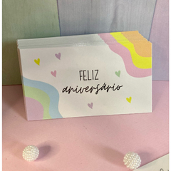 Cartão Tag Feliz Aniversário - 9x5cm - Pronta entrega - 25/50/100 unidades na internet