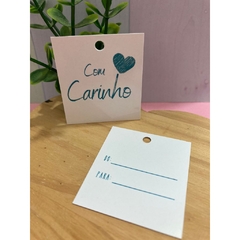 Imagem do Mini tag para Presente - Com Carinho - 5x4,5cm - Pronta entrega - 50/100 unidades