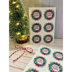 Adesivos Natalinos - Feliz Natal - 4cm - Pronta entrega - 24/48/96 unidades - comprar online