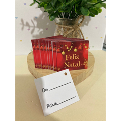 Kit embalagem Natal - 25 tags com furo + 25 barbantes - Pronta entrega - Tag pra mim