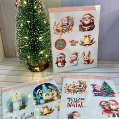 Adesivos DTF UV - Adesivos de Natal - Pronta entrega