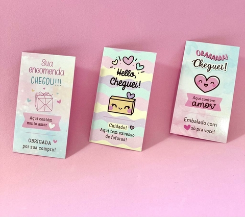 25 Cartões de agradecimento - Cheguei! - 25 unidades - Pronta entrega