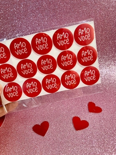 25 unid Adesivos Dia dos Namorados - "Amo Você"