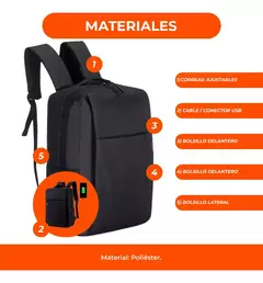 Mochila Urbana Antirrobo con Puerto USB y Porta Notebook 15.6” – Modelo 1803 - Ammeli Accesorios