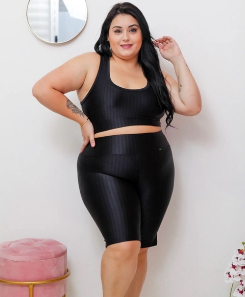 BERMUDA 4D PLUS SIZE DISFARÇA CELULITE PRETA