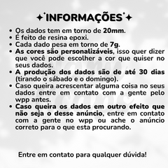 Dados Conchas - COR PERSONALIZÁVEL - comprar online
