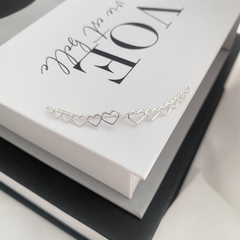 Brinco de Prata Ear Cuff Coração Vazado na internet