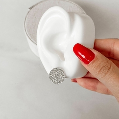 Brinco de Prata Círculo com Textura - comprar online