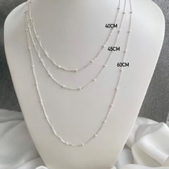 Corrente de Prata Bolinhas 45cm - Favori Pratas