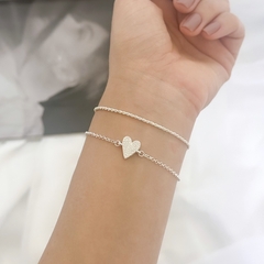 Pulseira de Prata Coração Cheio Cravejado na internet
