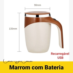 Caneca térmica em aço inox com agitador magnético inteligente
