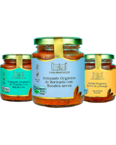 Kit Misto - Tomate com Manjericão, Berinjela com Tomate seco e Pêssego