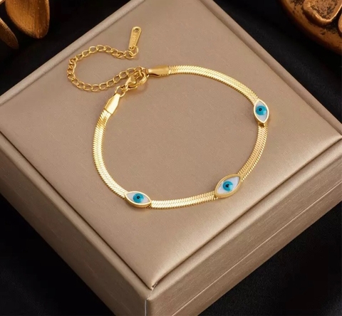 ￼pulseira olho grego anti alérgica semi joia