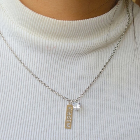 colar signo ponto de luz zirconia