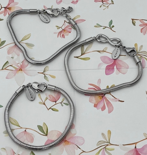 pulseira nina life de berloques berloqueira anti alérgico aço inoxidável