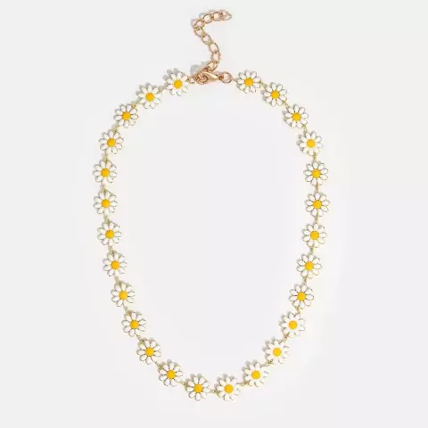 colar choker margaridas