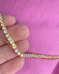 ￼colar riviera zirconias fecho gaveta joias dourada ou prata colar ice na internet