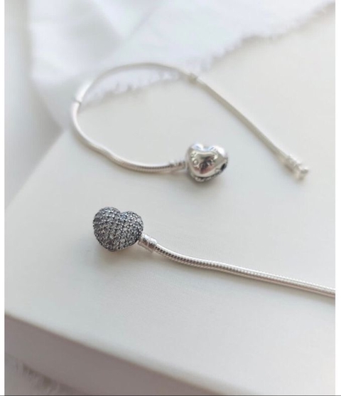 Pulseira pandora sempre em meu coração prata 925