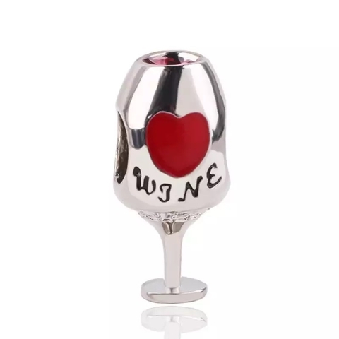 berloque charm vinho taça
