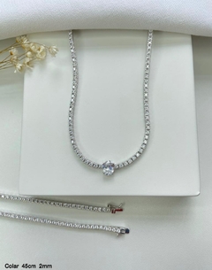 colar riviera gargantila prata 925 com pedra luxo - loja online