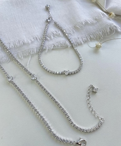 Pulseira riviera bracelete coração brilhante