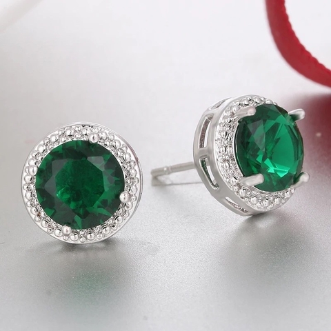 brinco strass zircônia verde ou cristal delicado e chique