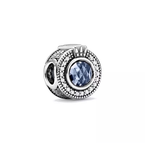 berloque Pandora cristais e pedra azul