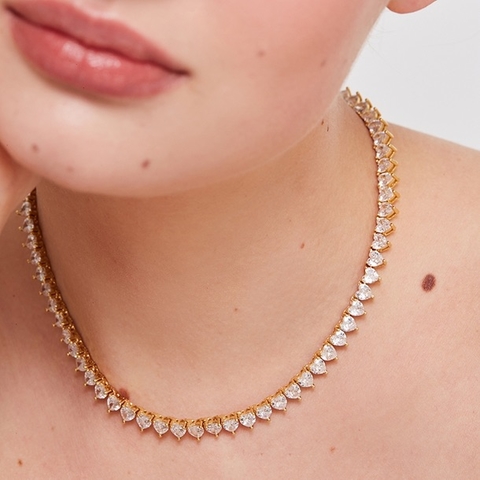 colar riviera corações cristal ice