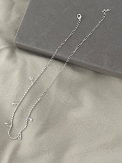 ￼colar Choker bolinhas e zirconias letra fé banhado a prata 925 - loja online