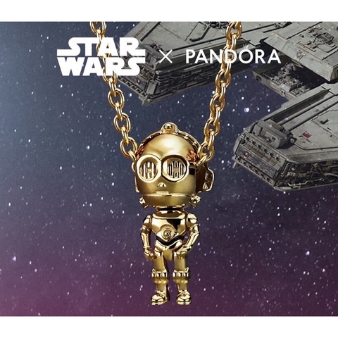 colar pandora star wars C3PO acompanha saquinho de veludo