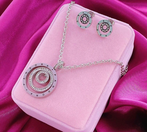 Conjunto Pandora círculos cravejados