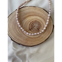 colar pérolas verdadeira pérola barroca rosa água doce