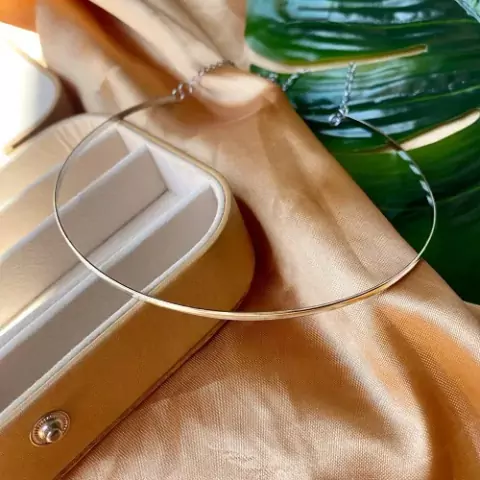 Gargantilha choker de aço inox regulável - Aro